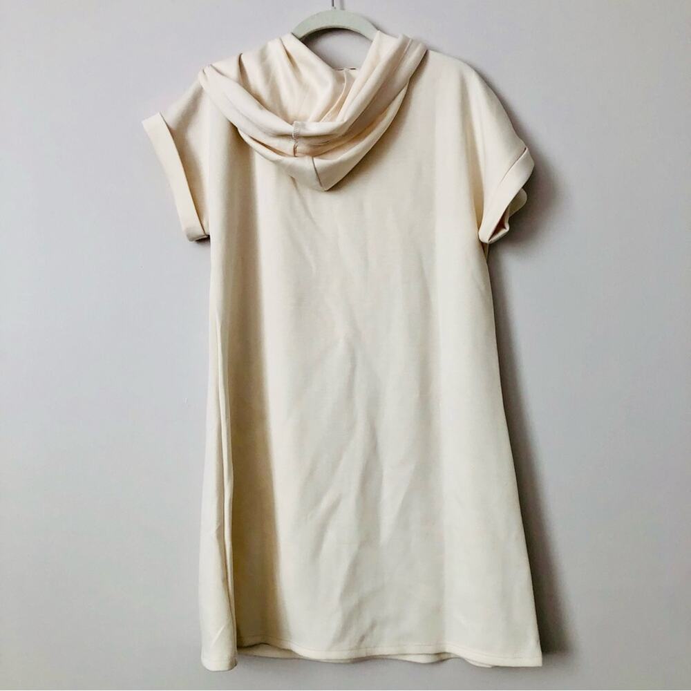 Artelier Nicole Miller Casual Shirt Hooded Cream Mini Dress Women’s Size S NWOT - Picture 8 of 9